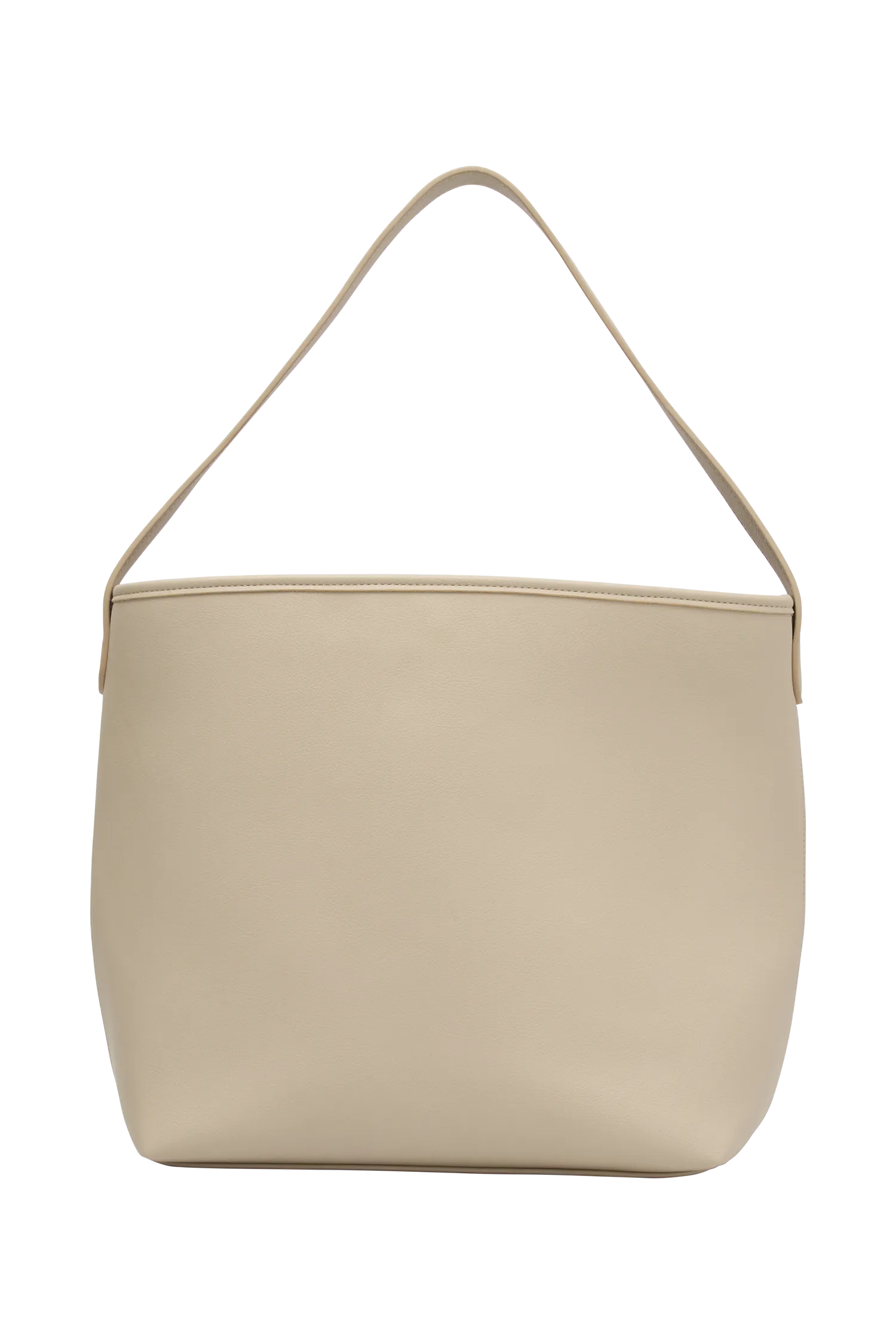 Winnie Relaxed Faux Leather Tote Bag - Neutral